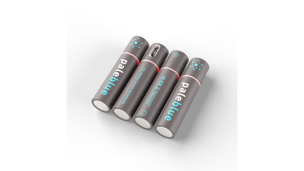 Pale Blue Earth Pale Blue Smart Lithium Ion USB Rechargeable AAA Batteries 4 Pack, Gray, PB-AAA