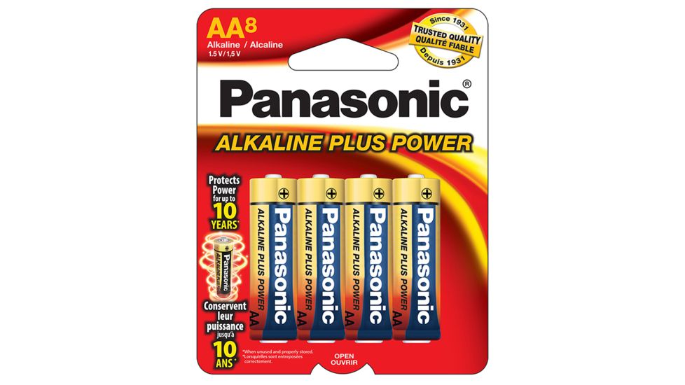 Panasonic Alkaline Size AA Plus Power Batteries - Pack of 8 AM3PA8B