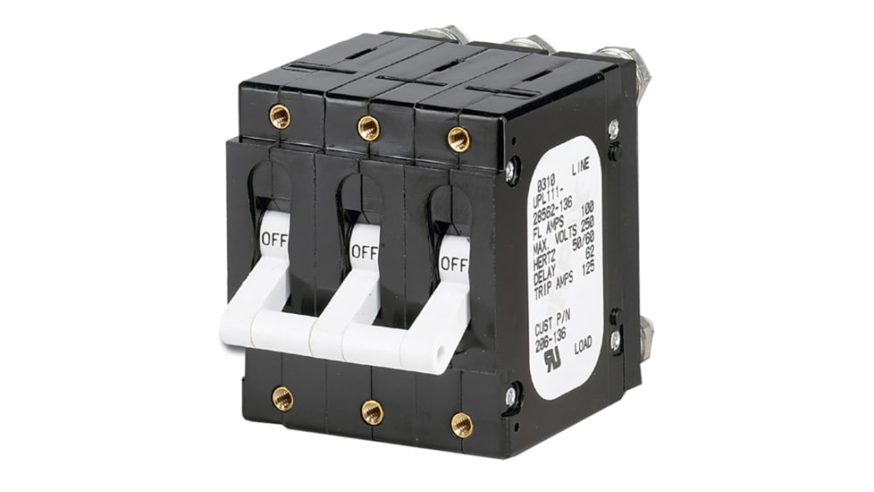 Paneltronics 'C' Frame Magnetic Circuit Breaker - 100 Amp - Triple Pole - White 33832