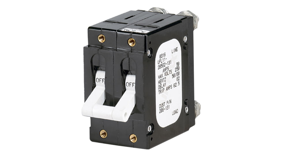 Paneltronics 'C' Frame Magnetic Circuit Breaker - 60 Amp - Double Pole - White 33827