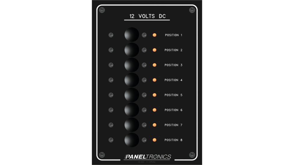 Paneltronics Standard Panel - DC 8 Position Circuit Breaker w/LEDs 45257