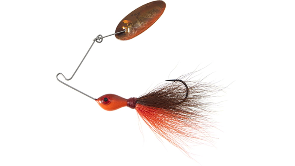 Panther Martin Bearded Banshee Spinner Bait, Bucktail Holographic Blade, Brown Orange Holographic, #9, 1/4oz, 9L-PMBBJ-BOH