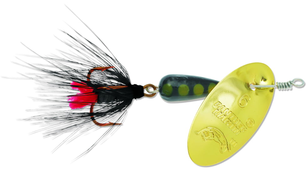 Panther Martin Classic Patterns In-Line Spinner, #2, 1/16 oz, Regular Fly Gold &amp; Black, 2PMRF-GBK
