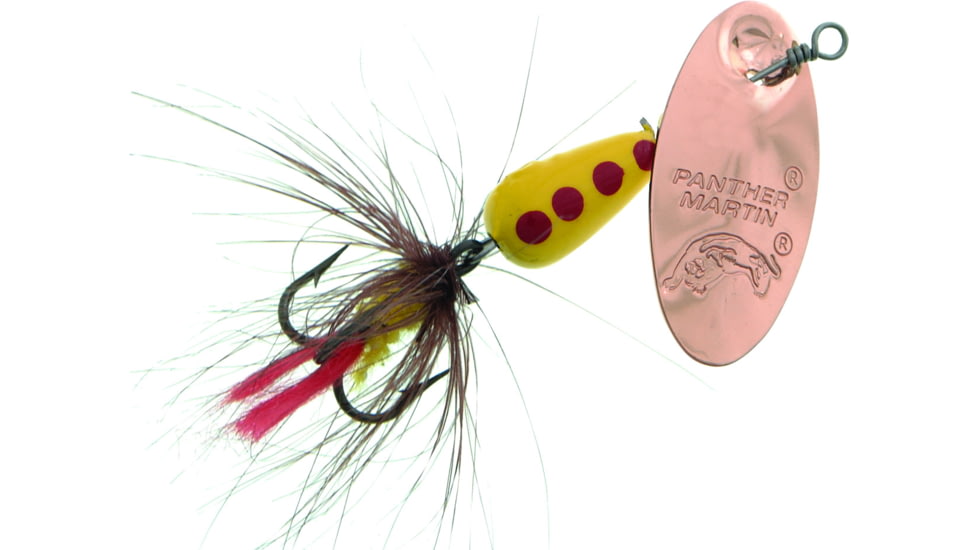 Panther Martin Classic Patterns In-Line Spinner, #4, 1/8 oz, Regular Fly Copper/Yellow/Brown, 4PMRF-CYBR