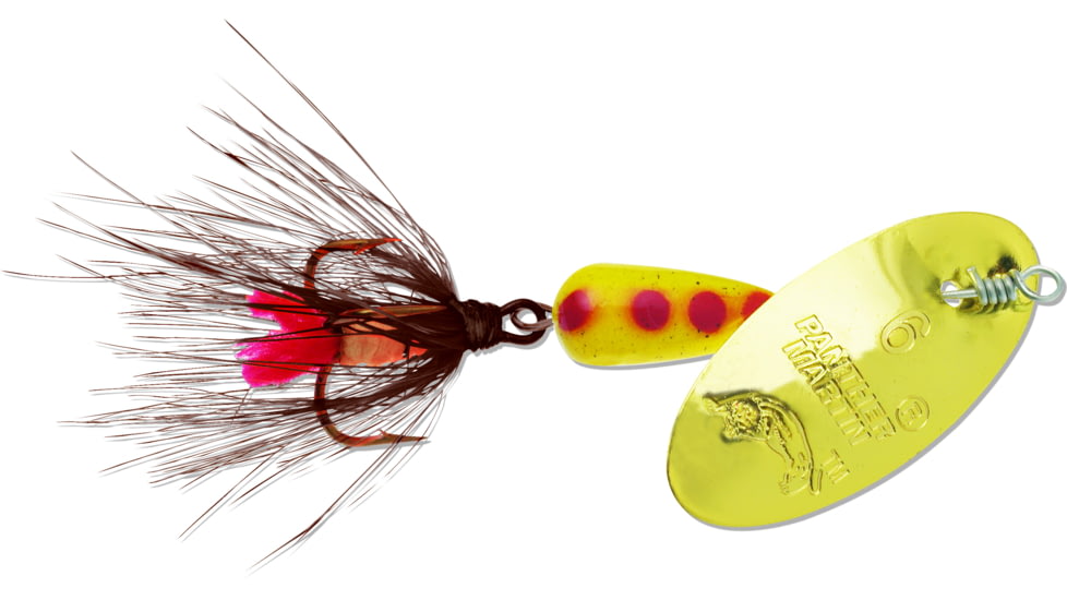 Panther Martin Classic Patterns In-Line Spinner, #4, 1/8 oz, Regular Fly Gold &amp; Brown, 4PMRF-GBR