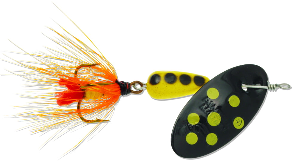 Panther Martin Classic Patterns In-Line Spinner, #4, 1/8 oz, Spotted Fly Black &amp; Yellow, 4PMSPF-BY