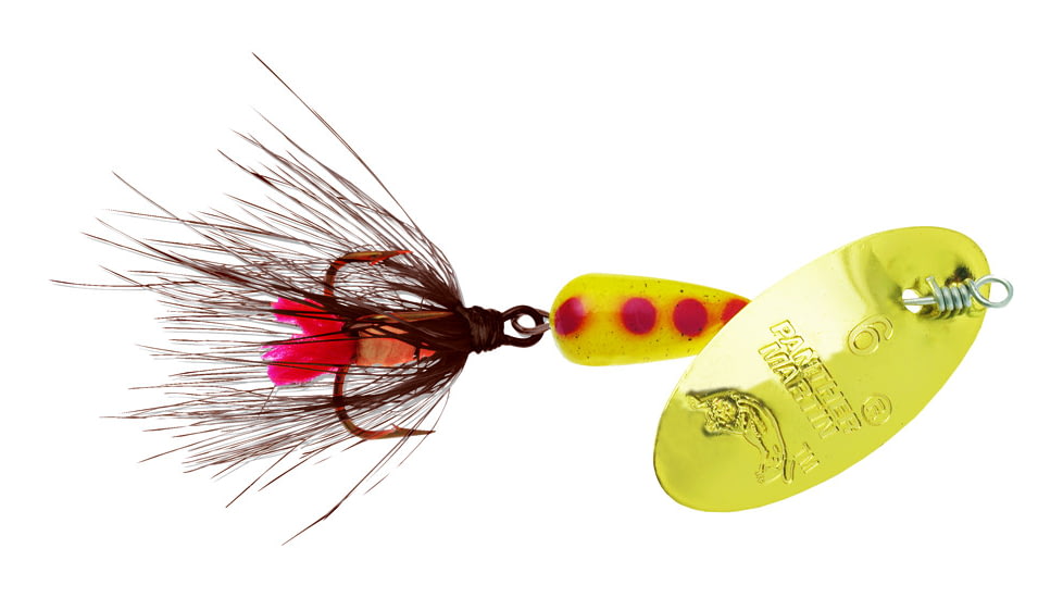 Panther Martin Classic Patterns In-Line Spinner, #6, 1/4 oz, Regular Fly Gold &amp; Brown, 6PMRF-GBR