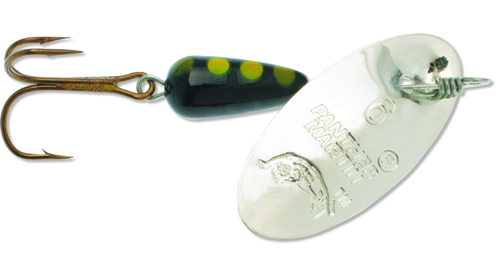 Panther Martin Classic Regular In-Line Spinner, #2, 1/16 oz, Silver &amp; Black, 2PMR-SB