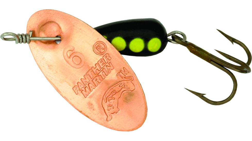 Panther Martin Classic Regular In-Line Spinner, #6, 1/4 oz Black &amp; Yellow, 6PMCB-CBK