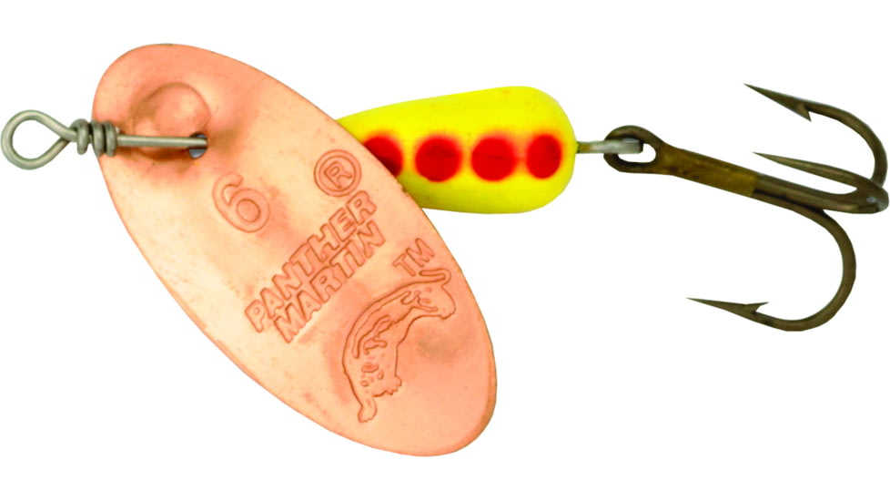 Panther Martin Classic Regular In-Line Spinner, #6, 1/4 oz Yellow &amp; Red, 6PMCB-CY