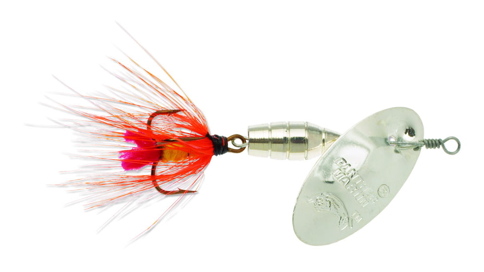 Panther Martin Deluxe Fly In-Line Spinner, #4, 1/8oz, Silver &amp; Yellow, 4PMF-SY