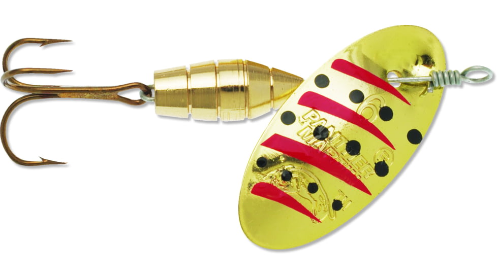 Panther Martin Deluxe Regular In-Line Spinner, #6, 1/4oz, Gold/Black/Red, 6PMD-GBR
