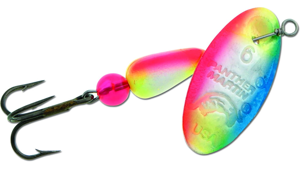 Panther Martin FishSeeUV In-Line Spinner, #2, 1/16 oz Orange/White/Blue, 2PMUV-OWB