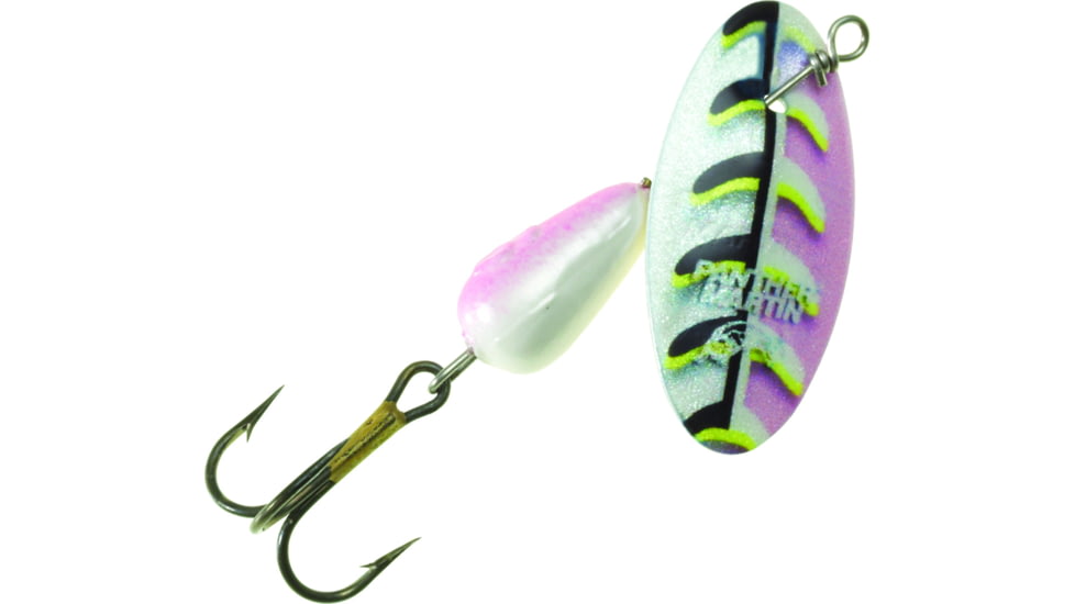 Panther Martin FishSeeUV Vibrant Image In-Line Spinner, #4, 1/8 oz, Pink &amp; White, 4PMVIUV-VIPW