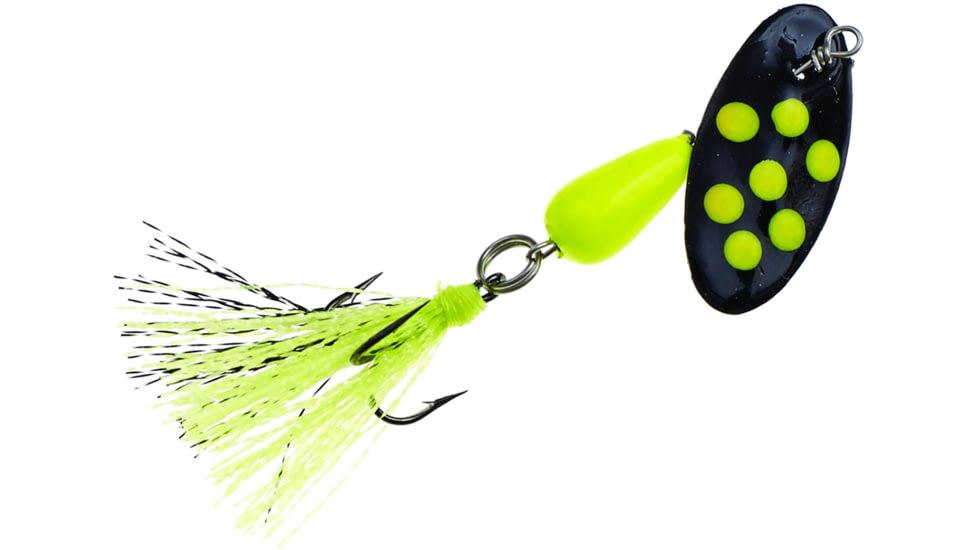 Panther Martin Flash-A-Bou Go-Glo In-Line Spinner, #4, 1/8oz, Black &amp; Chartreuse, 4PMGGFBCH