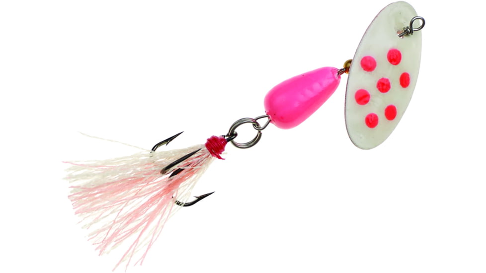 Panther Martin Flash-A-Bou Go-Glo In-Line Spinner, #4, 1/8oz, Pink &amp; White, 4PMGGFPW