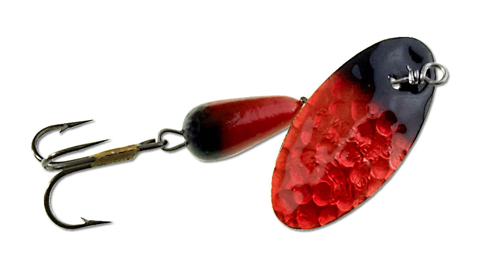 Panther Martin Hammered FishSeeUV In-Line Spinner #6, 1/4oz, Salmon Black, 6PMHMUV-HSLB