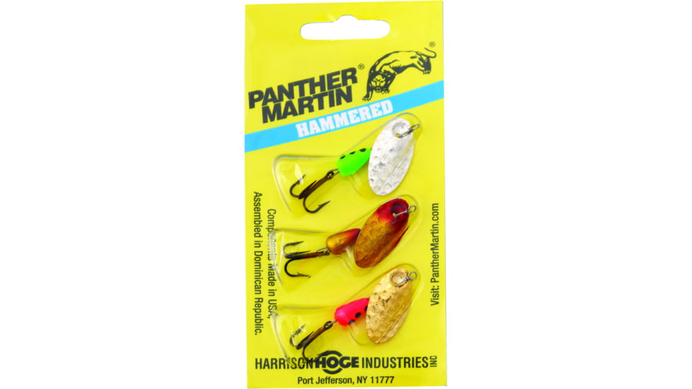 Panther Martin Hammered Regular Spinner, #4, 1/8oz, 3/Pack, Assorted, PMHM3