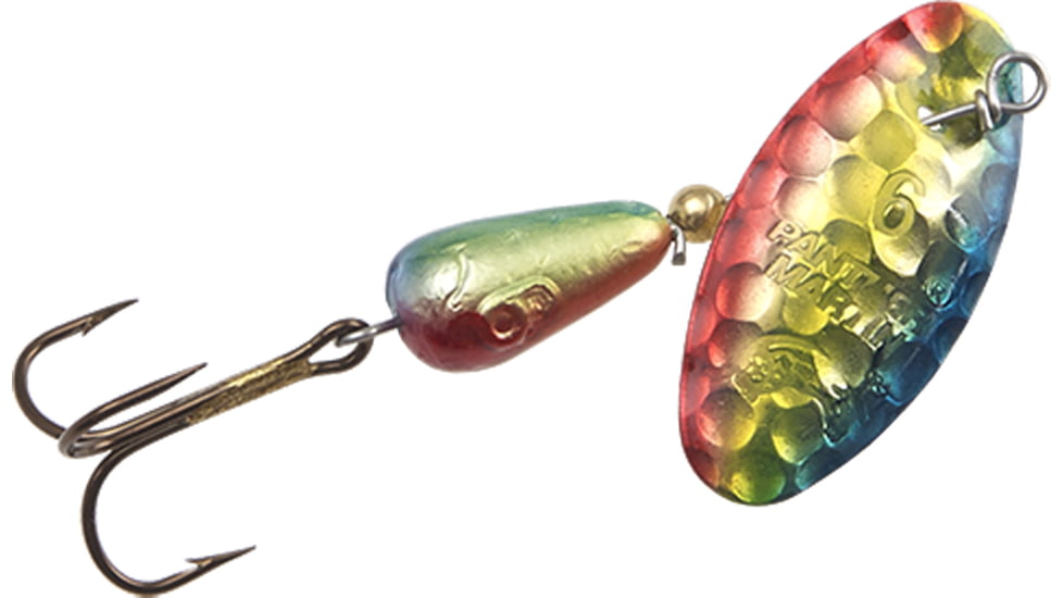 Panther Martin Holy Hammered Holographic In-Line Spinner #4, 1/8oz, Rainbow Brite, 4PMHMH-HRB