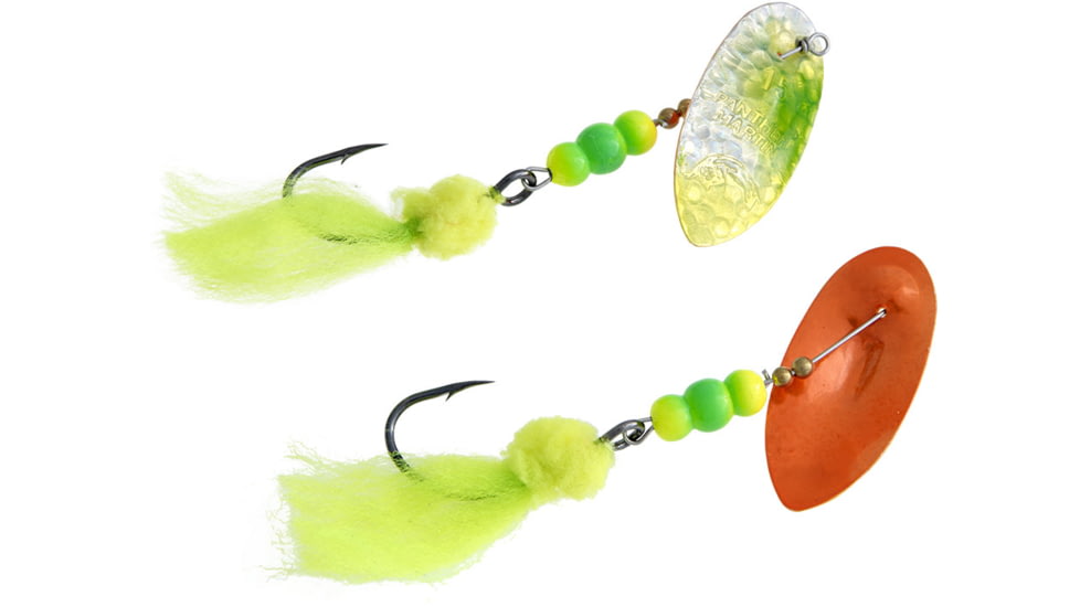 Panther Martin Holy Roe Holographic Hammered In-Line Spinner, #15L, 3/8oz, Lime &amp; Chartreuse, 15LPMSSHR-HLC