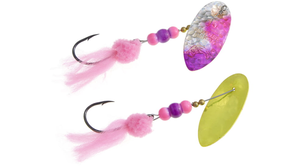 Panther Martin Holy Roe Holographic Hammered In-Line Spinner, #18L, 1/2oz, Purple &amp; Pink, 18LPMSSHR-HPPK