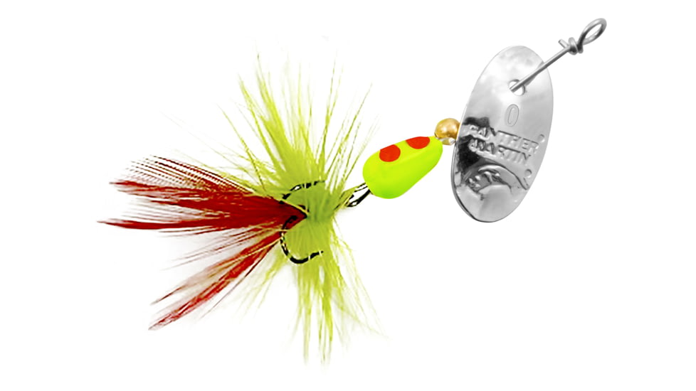Panther Martin Mini Fly, Silver Orange/Chartreuse, Size 0, 0MPMMF-SCO