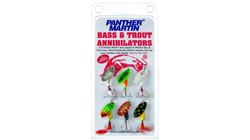 Panther Martin Spinner Kit, Assorted, #6, 1/4oz, 6/Pack, BA6