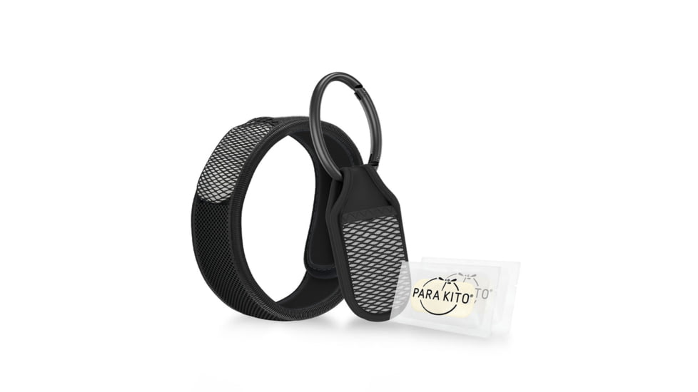 Parakito Bundle 1 Wristband +1 Clip w/ 2 Refills, Black, One Size, FGWBCL2BK