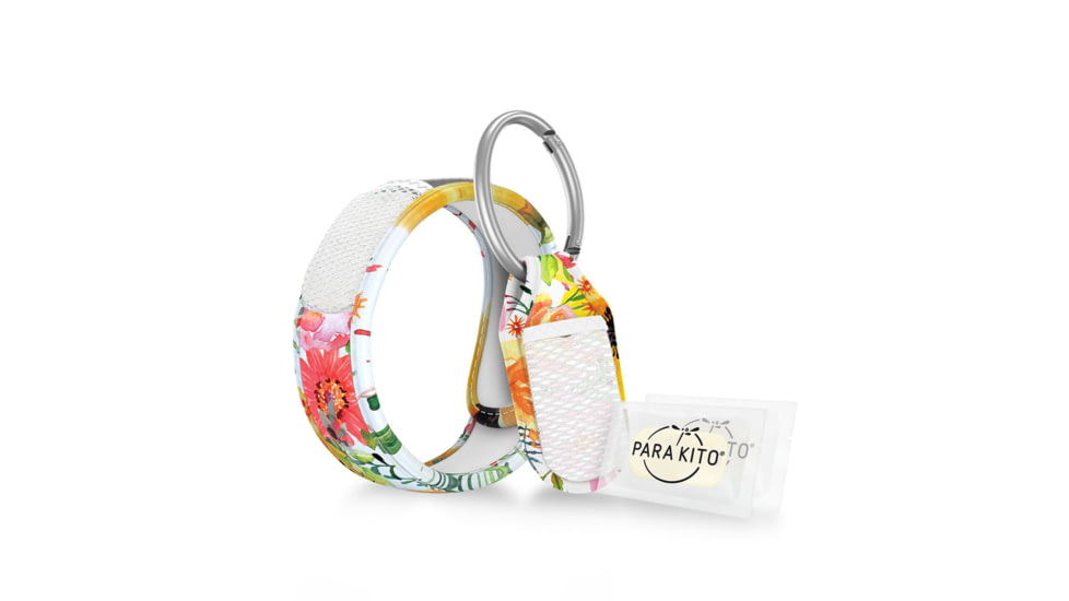 Parakito Bundle 1 Wristband +1 Clip w/ 2 Refills, Flowery, One Size, FGWBCL2FY