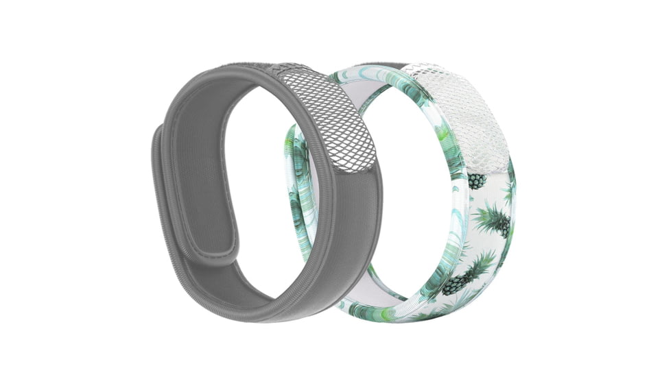 Parakito Mosquito Repellent Bonus Pack, 2 Wristbands w/ 2 Refills, Smoke Grey/Pineapple, One Size, FGWBSGPE