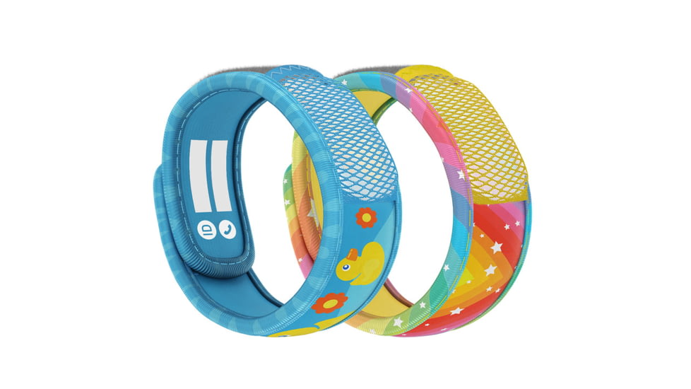 Parakito Mosquito Repellent Bonus Pack - Kids, 2 Wristbands w/ 2 Refills, Duck/Rainbow, One Size, FGKWBDKRW