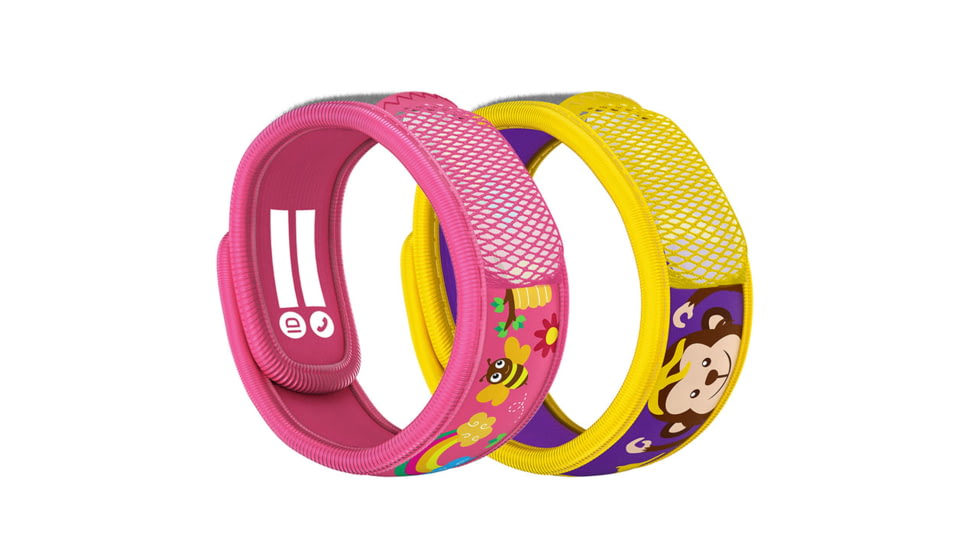 Parakito Mosquito Repellent Bonus Pack - Kids, 2 Wristbands w/ 2 Refills, Honney Bee/Monkey, One Size, FGKWBHBMY