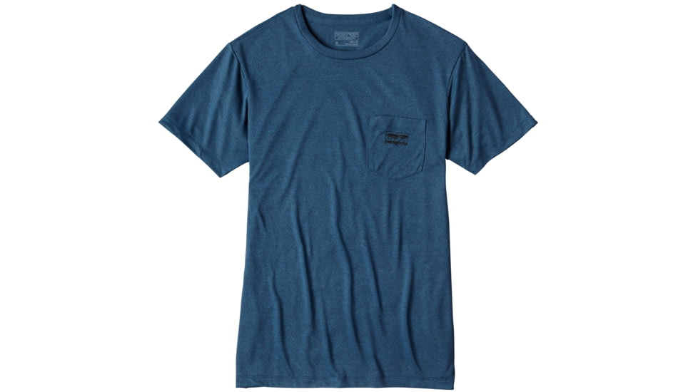 Patagonia '73 Logo Recycled Poly Pocket Responsibili-Tee - Men's-Glass Blue-X-Small