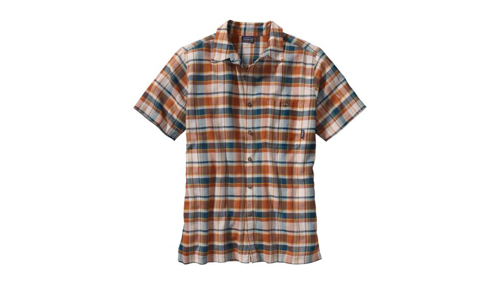 Patagonia A/C Short Sleeve Shirt - Men's-Whiskey/Bombay Brown-Small