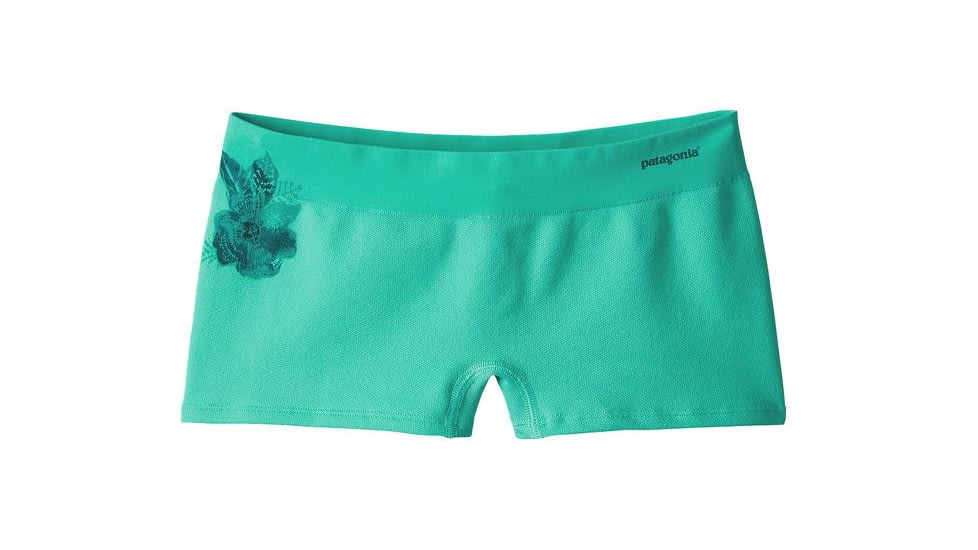 Patagonia Active Mesh Boy Shorts - Women's-Dropdot Graphic/Galah Green-Large