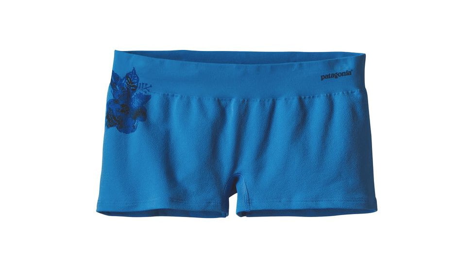 Patagonia Active Mesh Boy Shorts - Women's-Dropdot Graphic/Radar Blue-Small