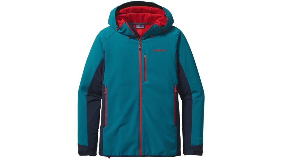 Adze Hybrid Hoody - Mens-Underwater Blue/French Red-Small