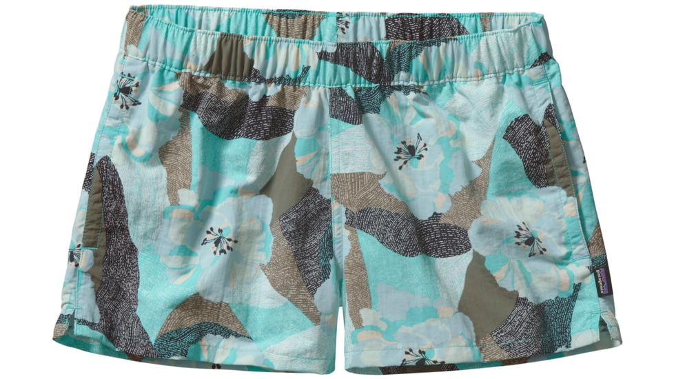 Barely Baggies Shorts - Womens-Hibiscus Field Petite/Howling Turquoise-Large