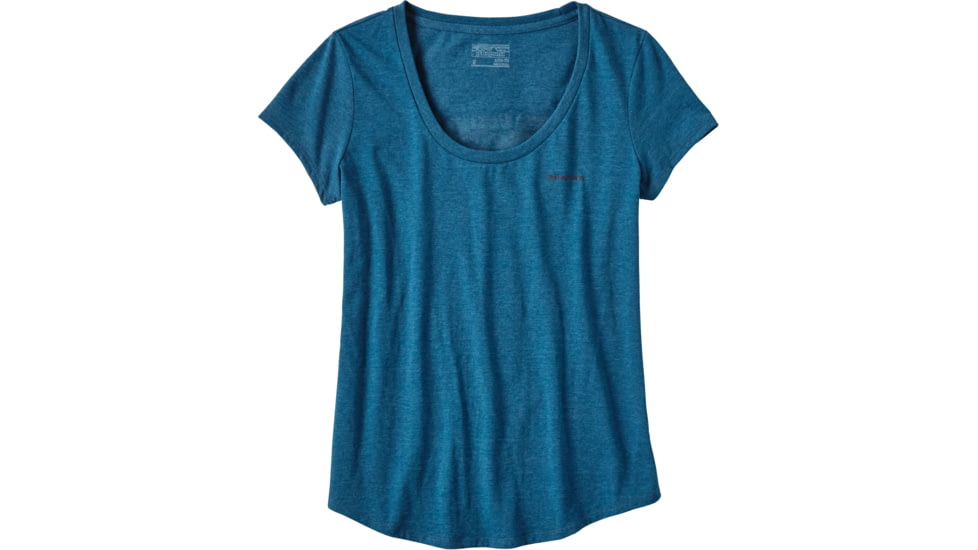 Patagonia Board Short Logo Cotton/Poly Scoop T-Shirt - Women's-Big Sur Blue-X-Small