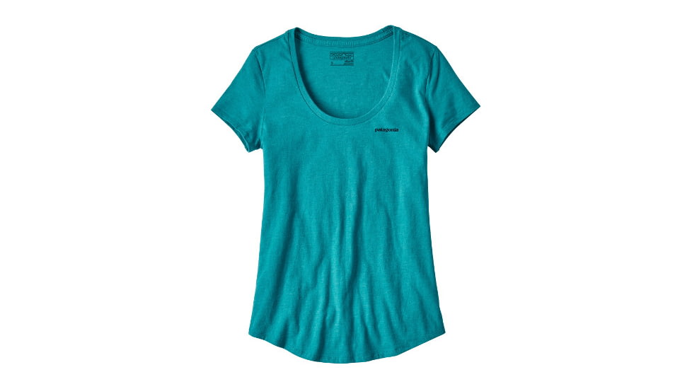 Patagonia Board Short Logo Cotton/Poly Scoop T-Shirt - Women's-Elwha Blue-Large