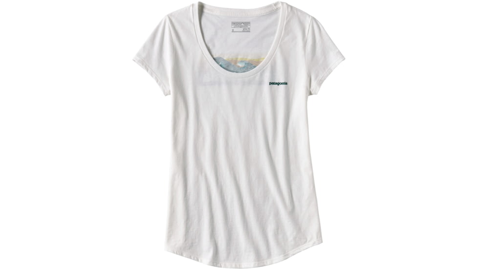 Patagonia Board Short Logo Cotton/Poly Scoop T-Shirt - Women's-White-Medium