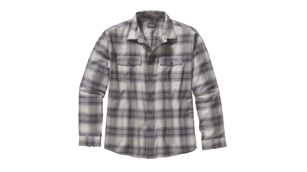 Patagonia Buckshot Long Sleeve Shirt - Mens-Echoes/Feather Grey-Large