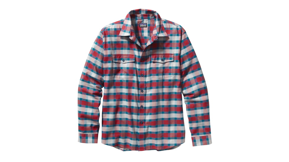 Patagonia Buckshot Long Sleeve Shirt - Mens-Potter/Classic Red-Medium