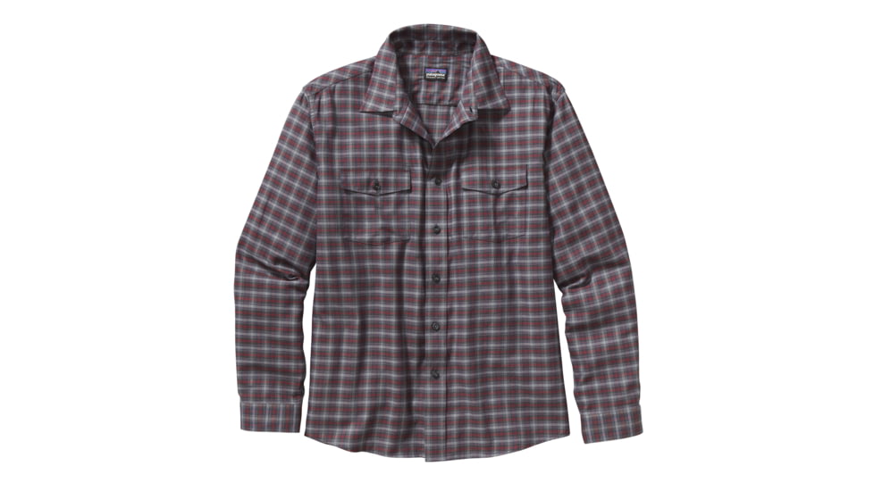 Patagonia Buckshot Long Sleeve Shirt - Mens-Wisdom/Navy Blue-X-Large