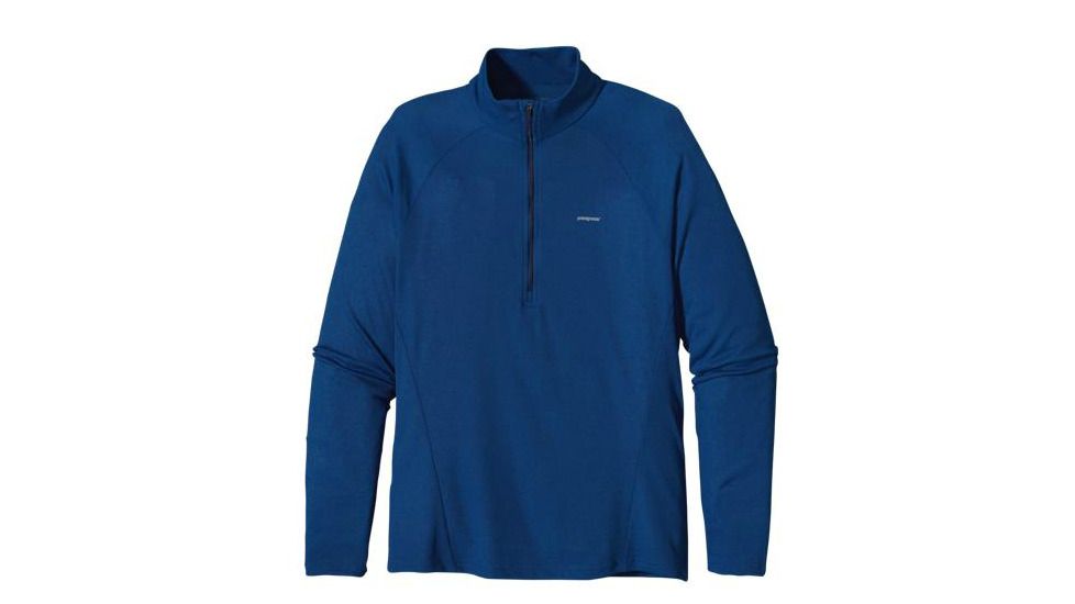 Patagonia Capilene 2 Lightweight Long Sleeve Zip-Neck - Men's-Channel Blue/Bandana Blue-Large