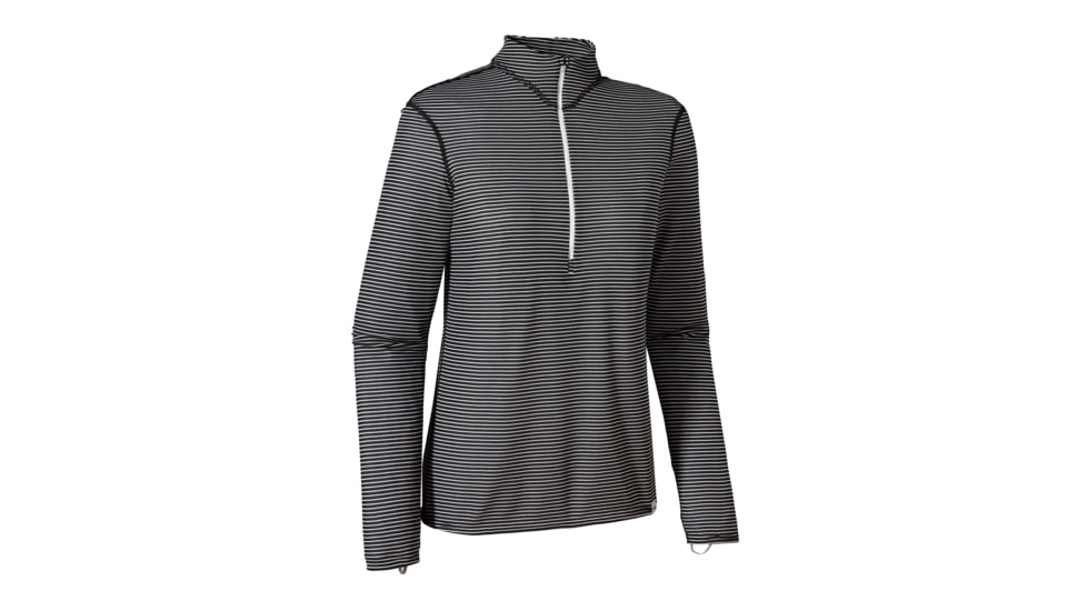 Patagonia Capilene 2 Lightweight Zip-Neck - Women's-Cleanline Stripe/Birch White Black-Small
