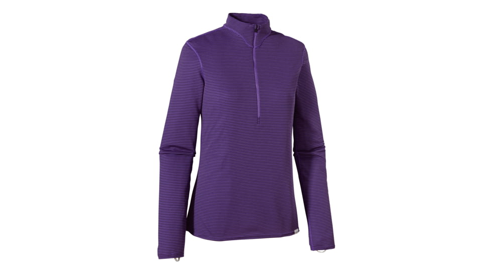 Patagonia Capilene 2 Lightweight Zip-Neck - Women's-Cleanline Stripe Violetti/Tempest Purple-X-Small