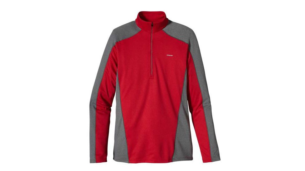 Patagonia Capilene 3 Midweight Long Sleeve Zip-Neck - Men's-Red Delicious w/ Molten Lava-X-Large