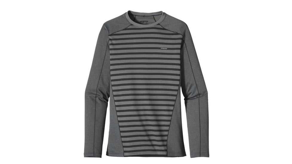 Patagonia Capilene 3 Midweight Long Sleeve Crew - Men's-Sandstone Stripe / Forge Grey-Small