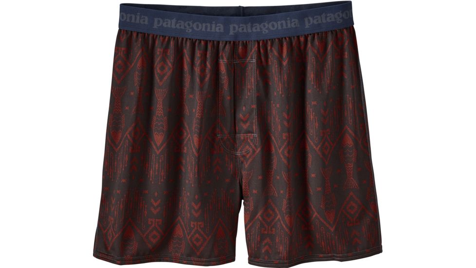 Patagonia Capilene Daily Boxers - Men's-Indigo Fish/Smolder Blue-Large